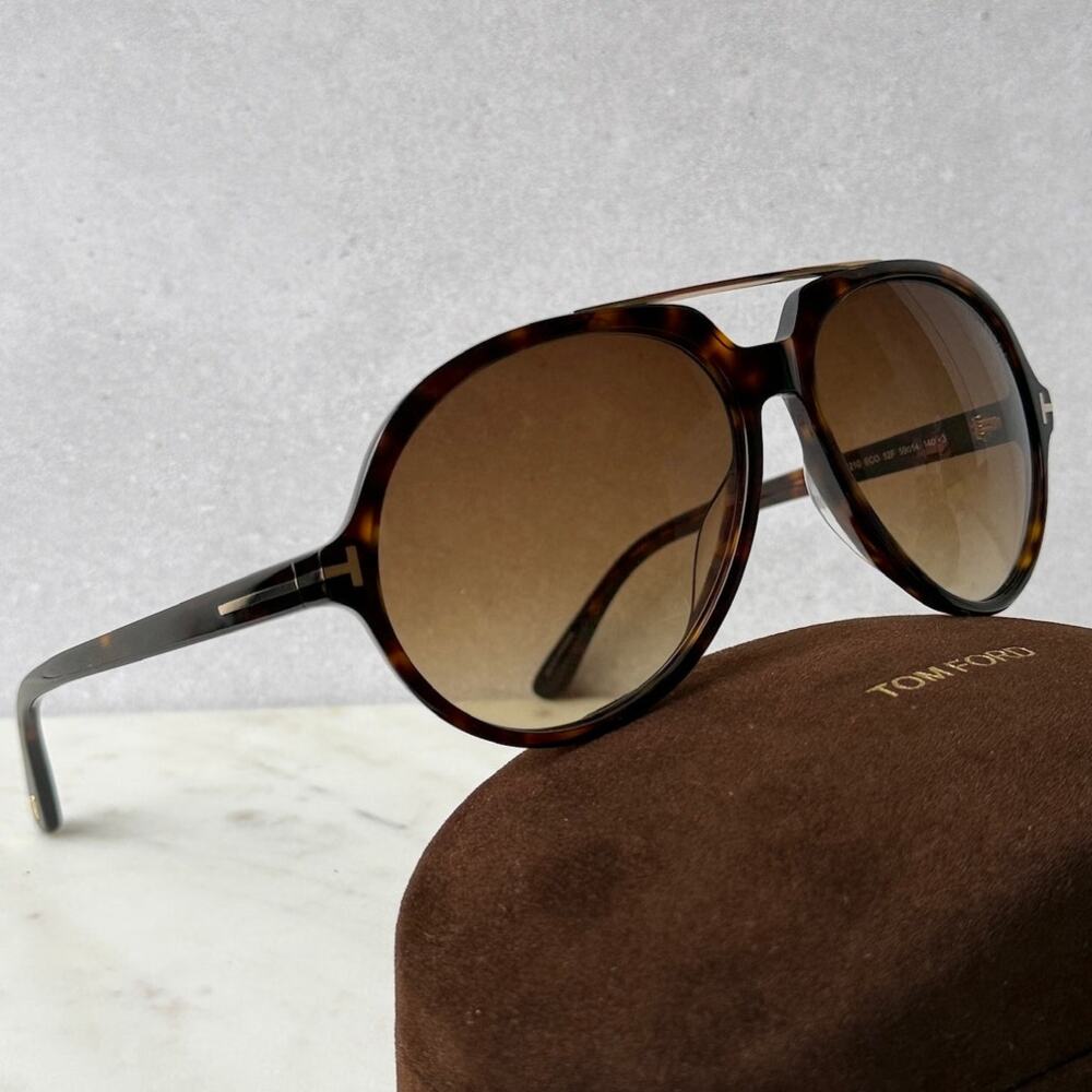 NEW Tom Ford FT1210 Aalto Brown Aviator Sunglasses $530